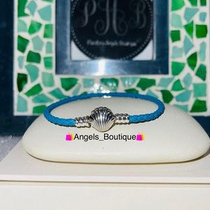 Pandora Moments Seashell Clasp Leather Bracelet